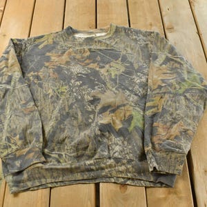 Vintage 90s Mossy Oak Break Up Camo Crewneck Sweatshirt XL Made USA image 1