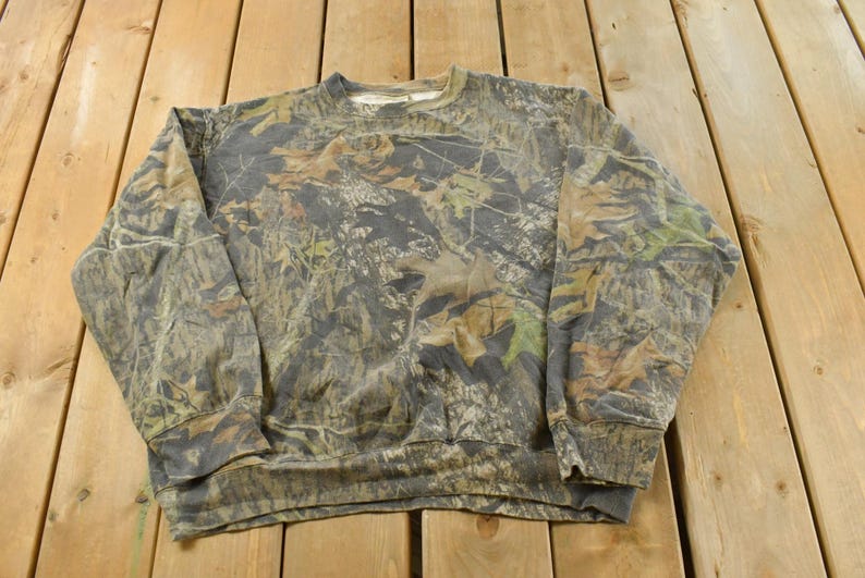 Vintage 90s Mossy Oak Break Up Camo Crewneck Sweatshirt XL Made USA image 1