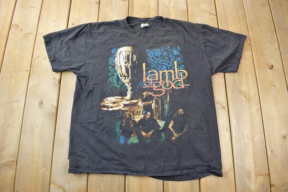 Vintage 1990s Lamb of God Rock Band Tee / Black / Size L-XL / Lamb