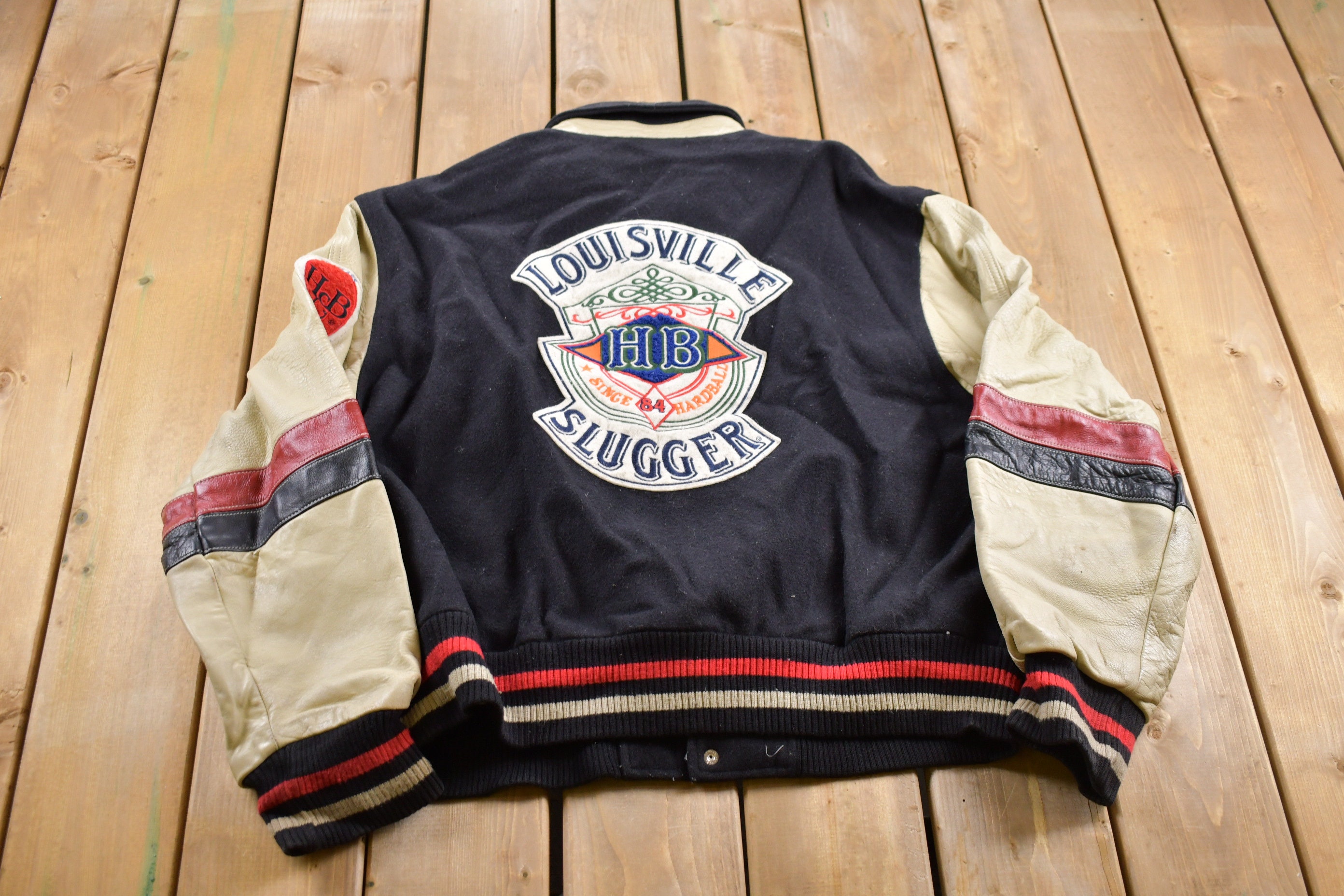 Vintage 80s Louisville Slugger Baseball Jacket Size Medium Made In USA