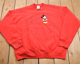 Vintage 1990s Mickey Mouse Disney Crewneck / Vintage Sweatshirt / Vintage Disney / Mickey / Embroidered / Made In USA