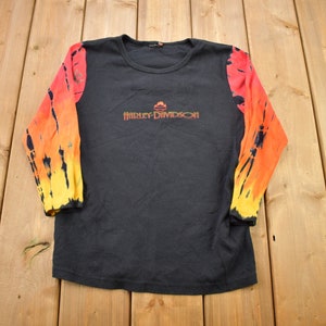 Vintage 2002 Harley Davidson Motorcycles Springfield Ohio Women&#39;s T-Shirt / Flame Shirt / Biker Tee / Souvenir T Shirt