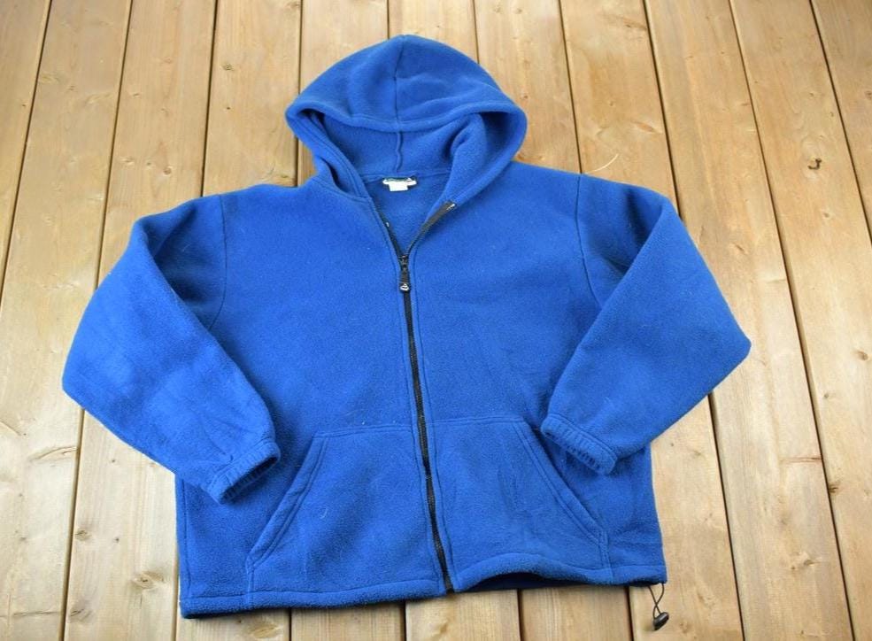 Vintage 1990s Avalanche Performance Fleece Hooded Full Zip Sweater 