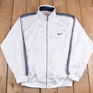 Vintage 1990s Nike Embroidered Mini Swoosh Zip Up Sweatshirt / Vintage Nike / Sportswear / Streetwear / Athleisure / White Tag