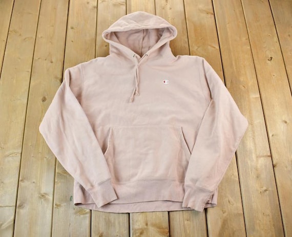 Vintage 1990s Tan Champion Reverse Weave Hoodie Sweatshirt / Made