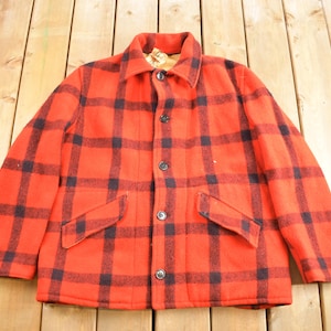 Vintage 1970s Falcon Brand 100% Wool Buffalo Plaid Jacket / Wool Jacket  / Vintage Jacket / Outdoorsman / Hunting Jacket / Made In Canada