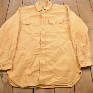 Vintage 1990s Blank L.L. Bean Cotton Button Up Shirt / 1990s Button Up / Vintage Flannel / Basic Button Up