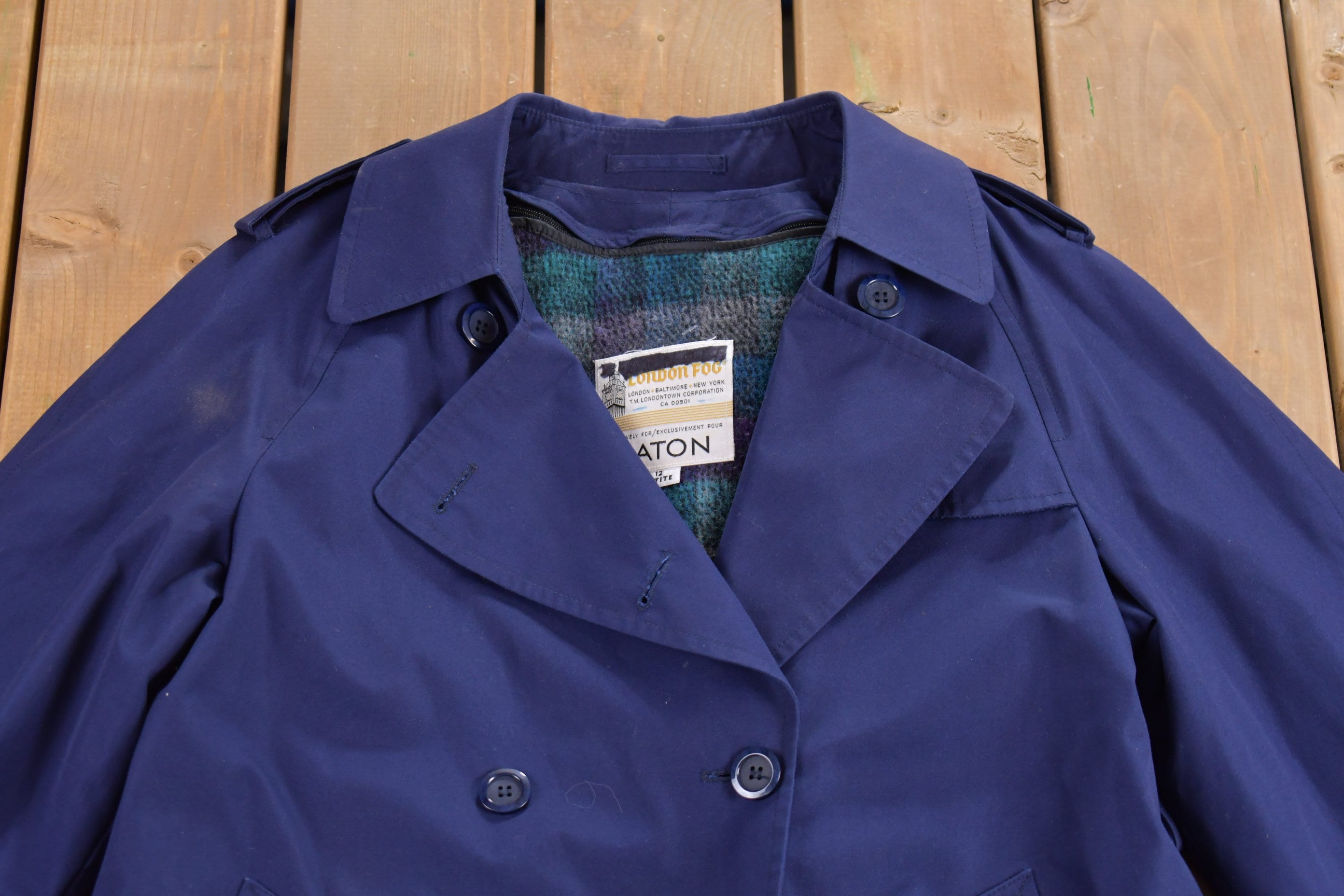 Vintage 1980s London Fog Eaton Trench Coat / Long Coat / Vintage