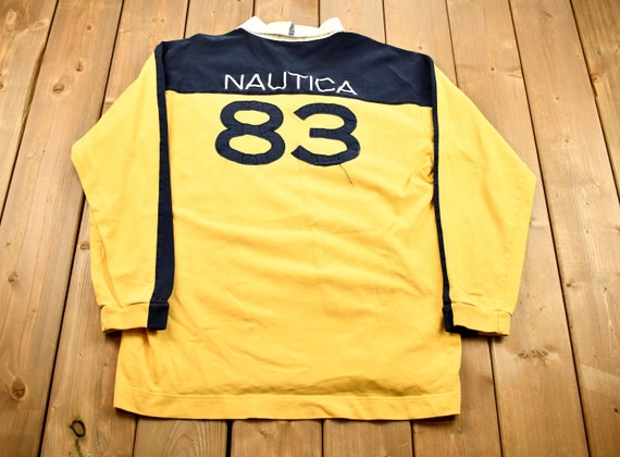 Vintage 1990s Nautica Sailing 83 Long Sleeve Rugb… - image 1