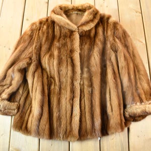 Vintage 1970s Brown Mink Fur Coat / Vintage Mink Jacket / Authentic Fur / Made In USA / True Vintage