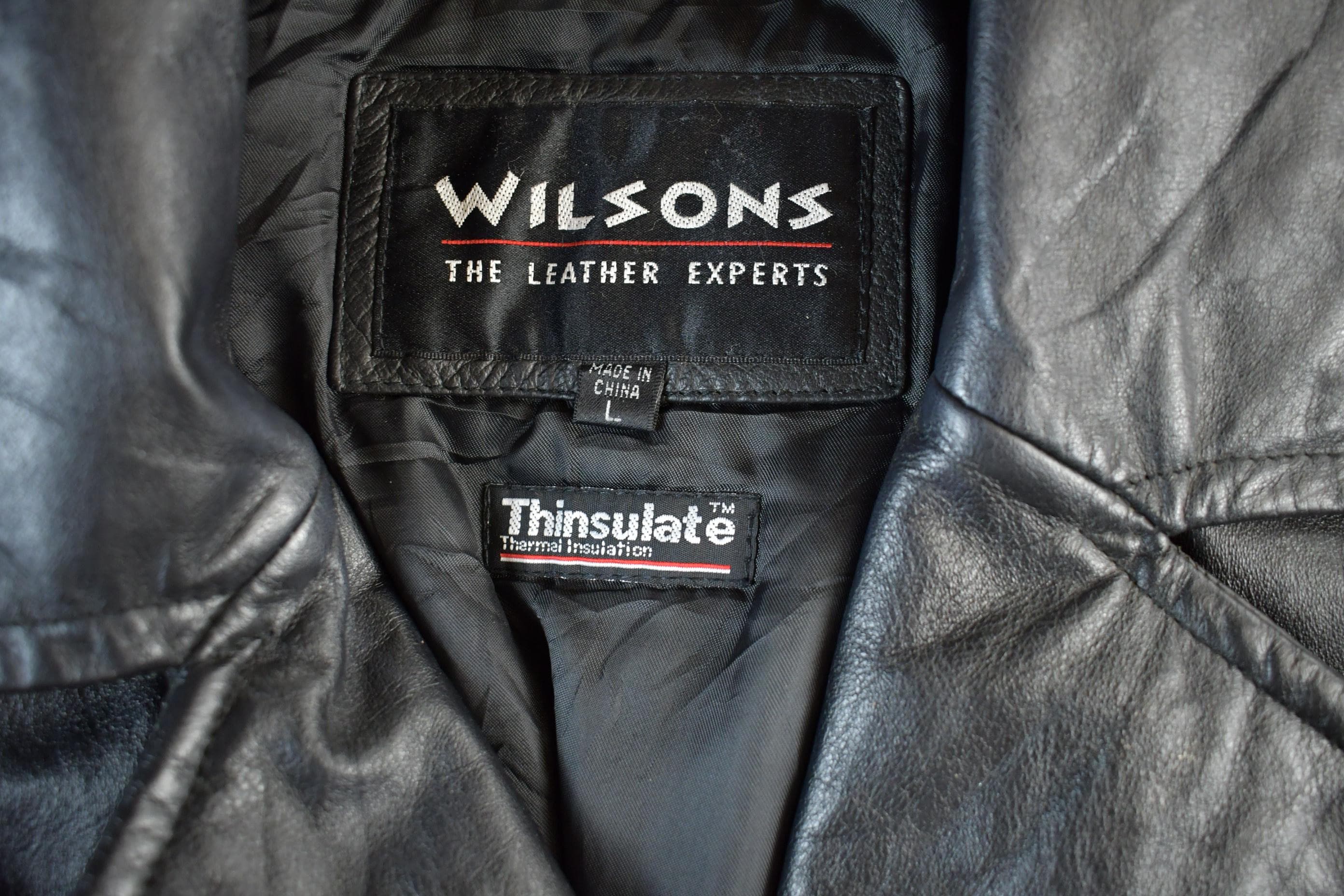 Vintage 1990s Wilson Thinsulate Motorcycle Leather Biker Jacket
