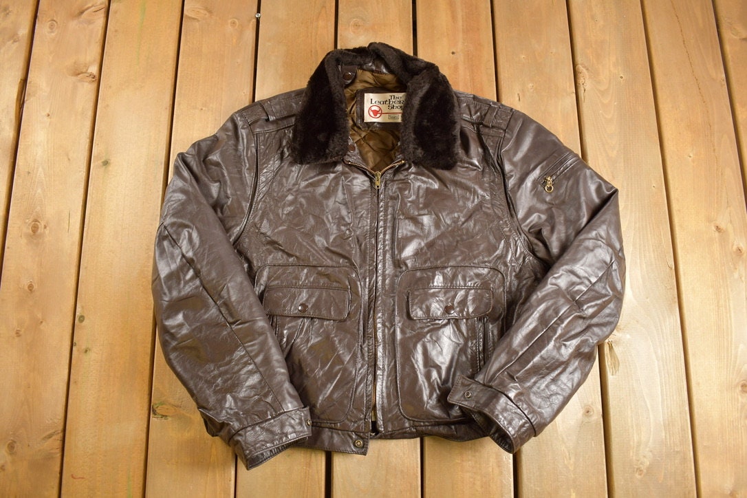 Vintage 1980s Sears the Leather Shop Leather Fur Shearling Vintage 1980s Sears the Leather Shop Leather Fur Shearling