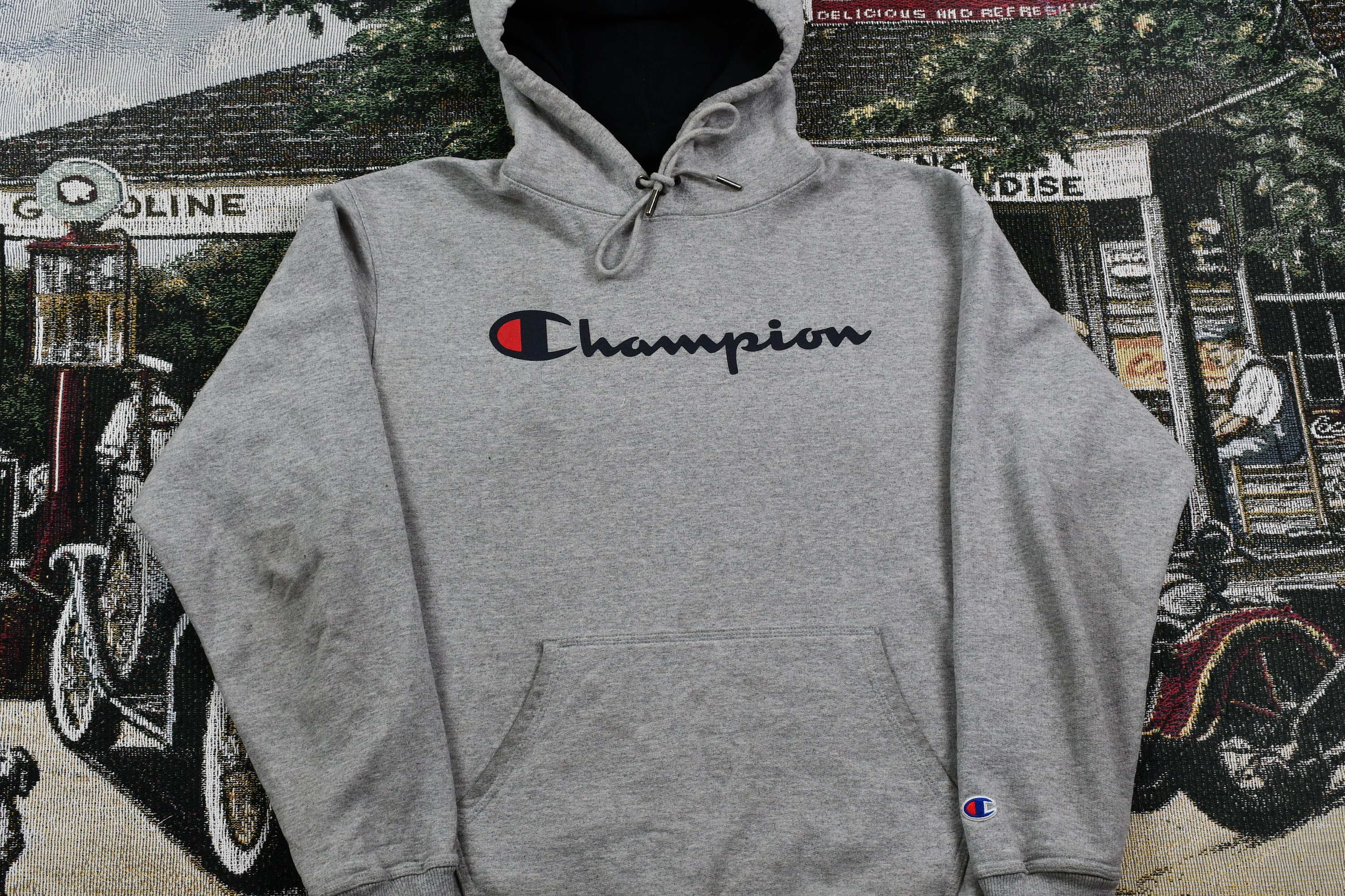 VintageVintage 2000 90s Champion Hoodie / Brand Logo Spell Out | Etsy