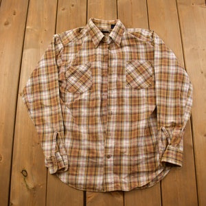 Vintage 1990s The Men's Shop Plaid Flannel Button Up Shirt / 1990s Button Up / Vintage Flannel / Plaid Shirt / Button Down