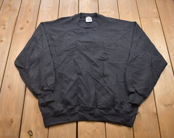 Vintage 90s Russell Athletic Plain Black Sweatshirt Xlarge Russell