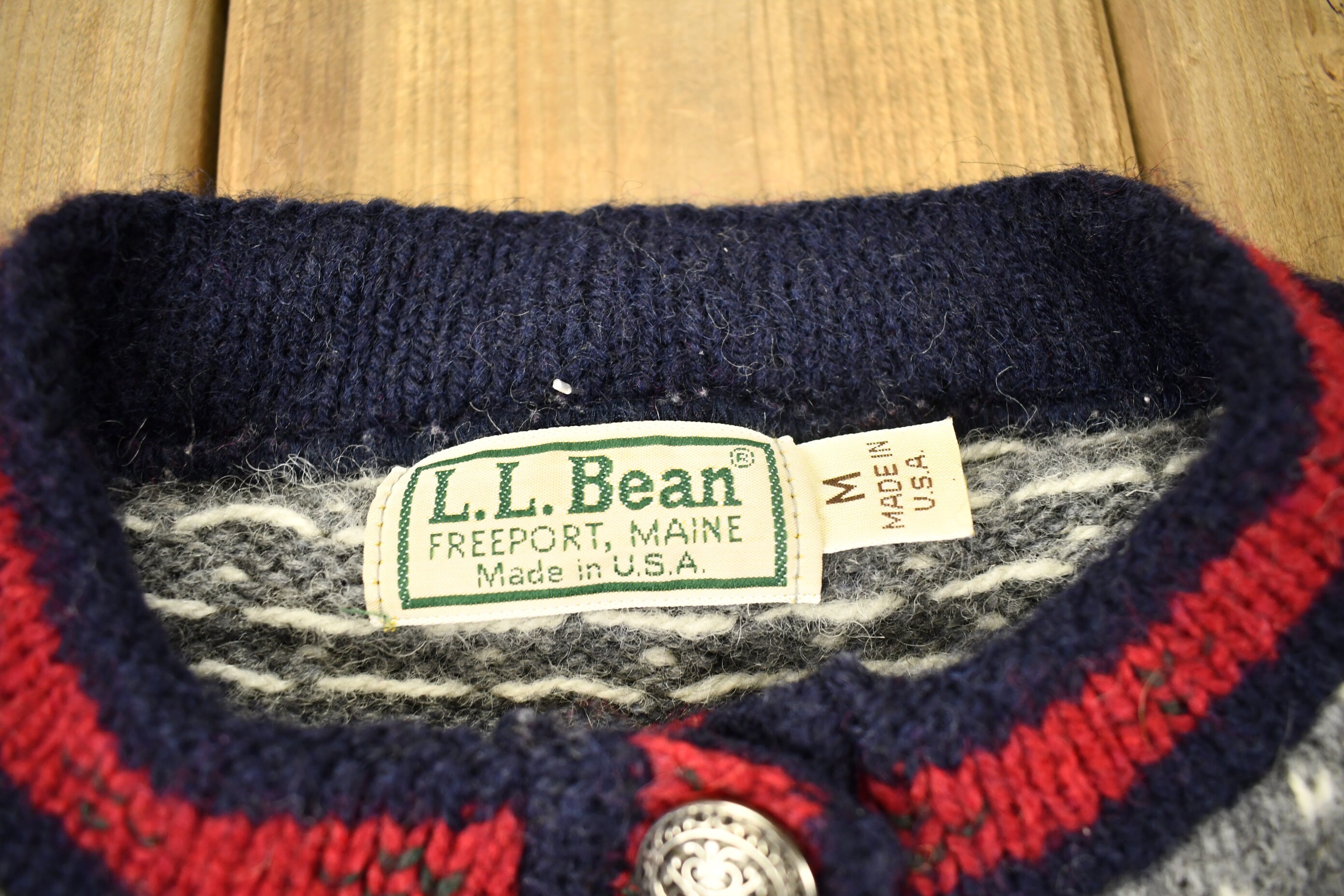 Vintage 1990s LL Bean Knitted Sweater / Vintage 90s Knit / Pattern 