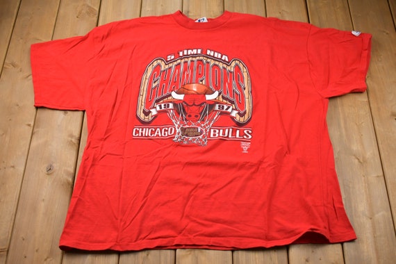 Vintage 1997 Chicago Bulls NBA 5-peat Champions Logo Athletic Made