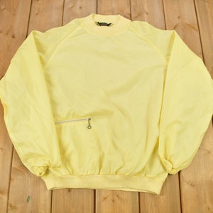 Vintage 1970s Van Heusen Torch Pullover Windbreaker Jacket / Streetwear / Light Jacket / Pastel Yellow / True Vintage