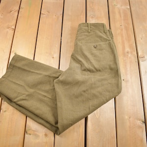Vintage 1950er Jahre Militär Hose aus Wolle Größe 30 x 26 / True Vintage / Army Pants / Military Pants / Button Fly / Militaria