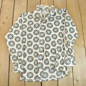 Vintage 1970s Donegal All Over Print Psychedelic Style Button-Up Shirt / Vintage Streetwear / Retro Style / 70s / True Vintage