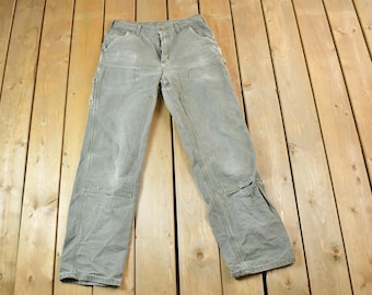 Vintage 1990s Carhartt Double Knee Work Pants Size 32 x 34 / 90s Carpenter Pants / Made In USA / Distressed Carhartt / Vintage Workwear