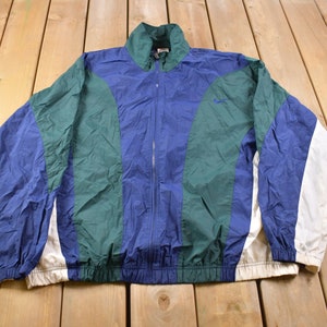 Vintage 1990s Nike Color Block Windbreaker Jacket / 1990s Nike / Embroidered Logo / Streetwear / Athleisure / Outerwear