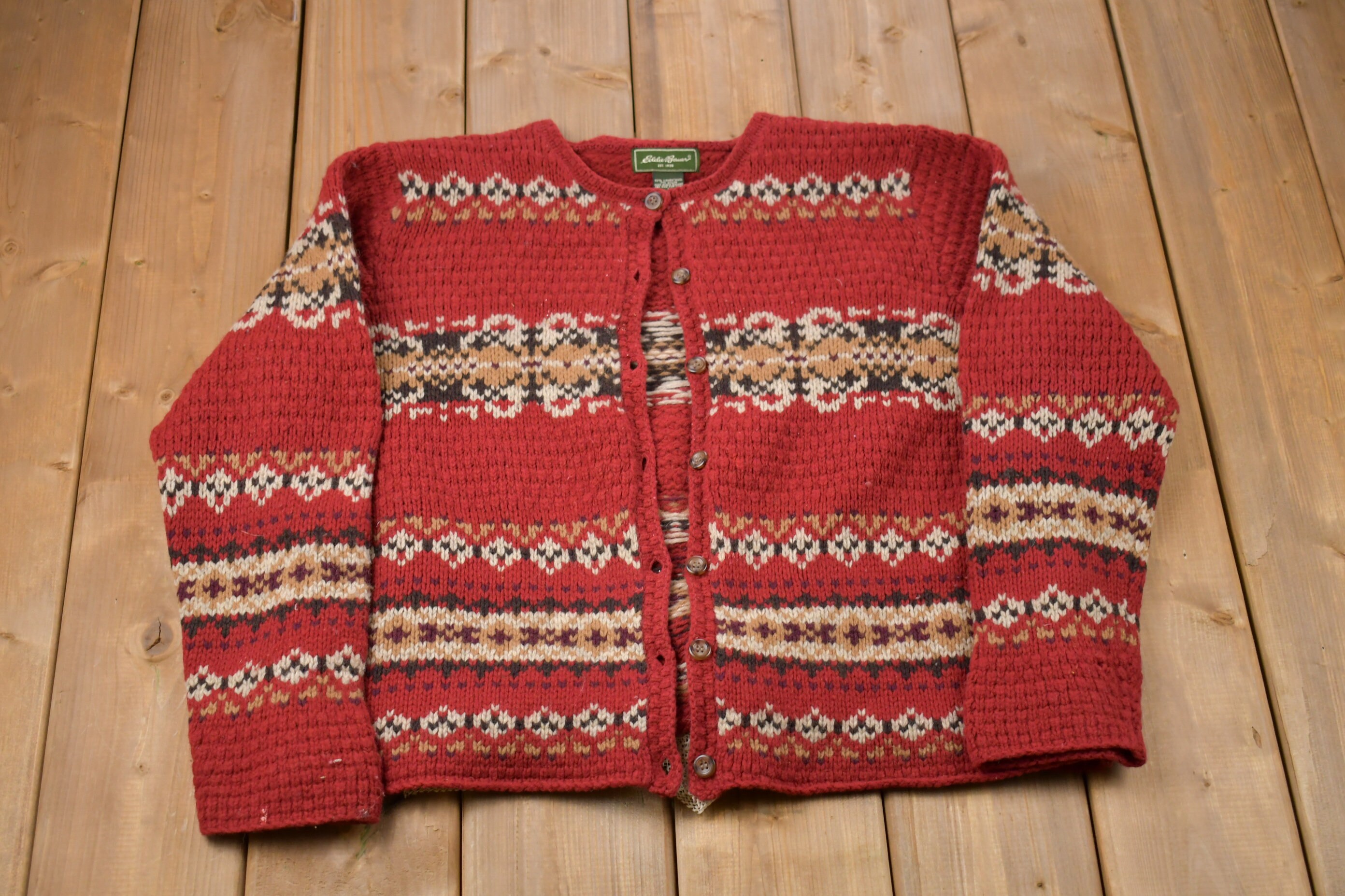 Vintage 1980s Eddie Bauer Knitted Sweater / Vintage 90s