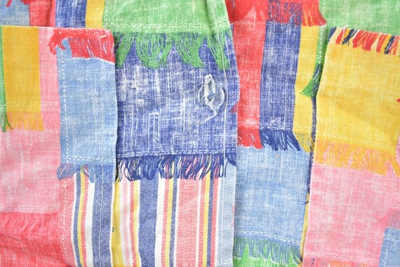 Vintage 1990s Colour Block Patchwork Button Up Sh… - image 3