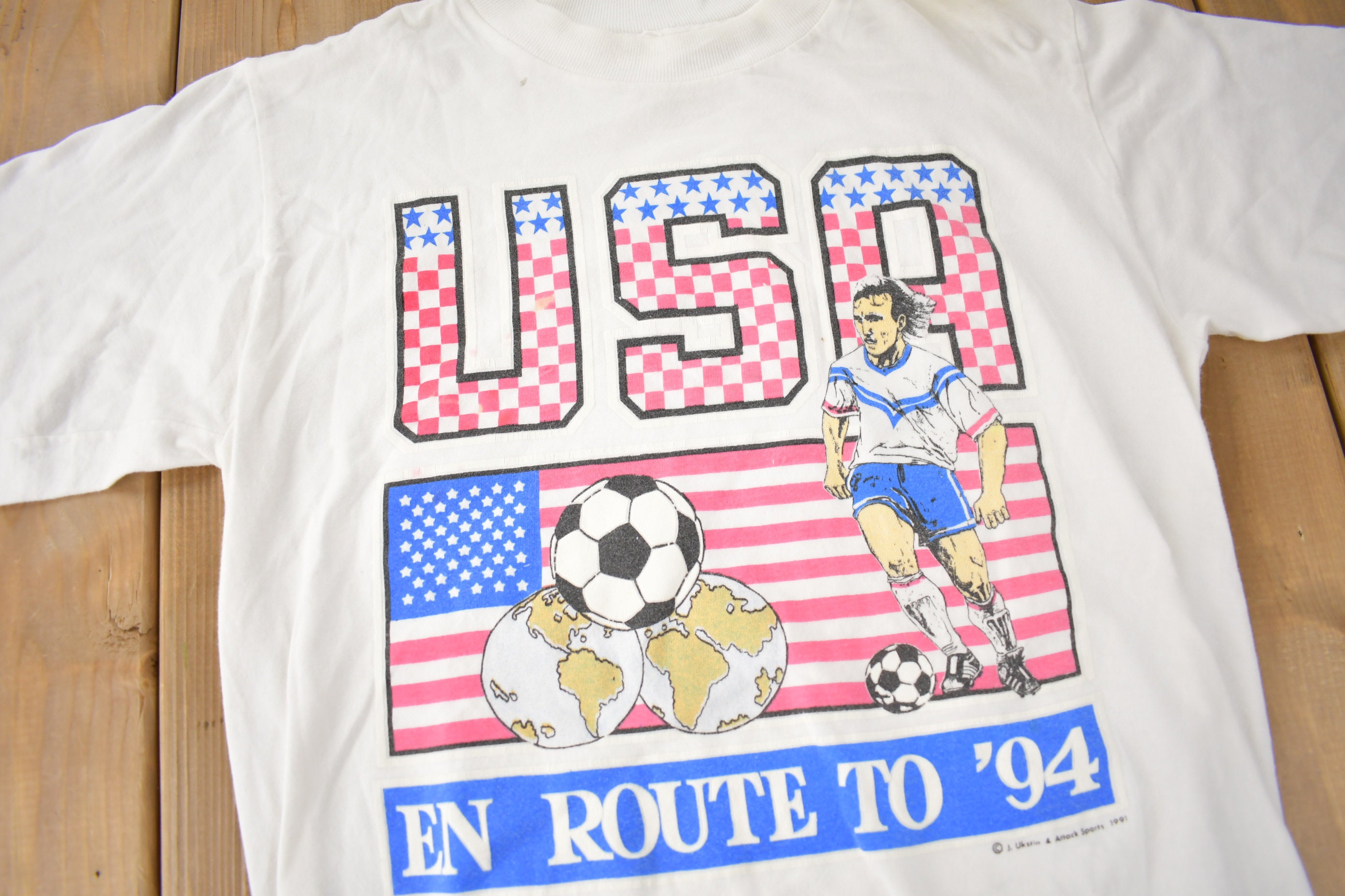 ヴィンテージ 1994 チーム USA サッカー シングルステッチ 
