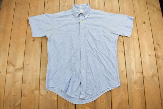brooks brothers short sleeve dress shirts Brooks Brothers Men's Stretch Non-Iron Oxford Button-Down Collar Short-Sleeve Sport Shirt | Light Blue