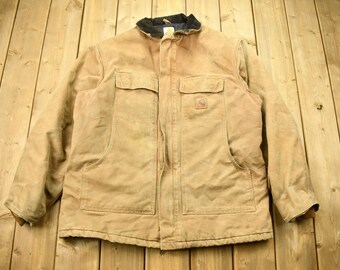 Vintage Carhartt Michigan Chore Jacket L Mens 90s Brown Workwear