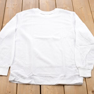 Vintage Fairline wit T-shirt met lange mouwen uit de jaren 70 / Grafisch / Jaren 80 / 90 / Streetwear / Retrostijl / Enkele steek / Gemaakt in Maleisië