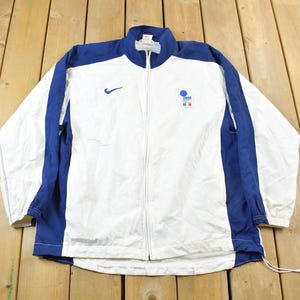 Vintage 1990s Nike Italia Color Block Windbreaker Jacket / Nike White Tag / Vintage Soccer Jacket / Streetwear / Athleisure / Size M