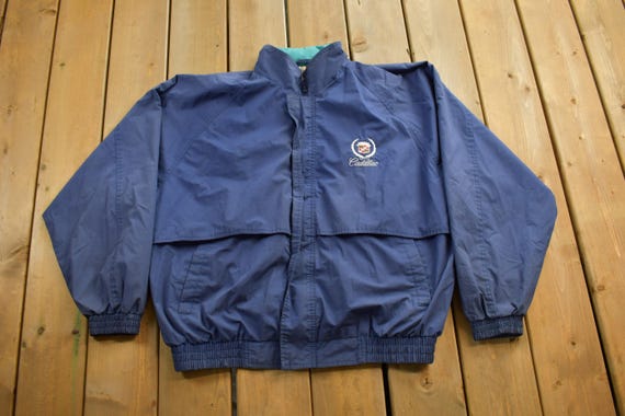 Vintage 1980s Cadillac Embroidered Windbreaker Jacket / Car Logo