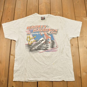 Vintage 1993 Harley Davidson Motorcycle Racing T-shirt / Enkele steek / Made In USA / Biker Tee / T-shirt Souvenir