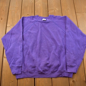 Vintage 1990s Blank Purple Crewneck Sweatshirt / 90s Crewneck / Vintage Sweater / Essential / Streetwear / 90s Blank