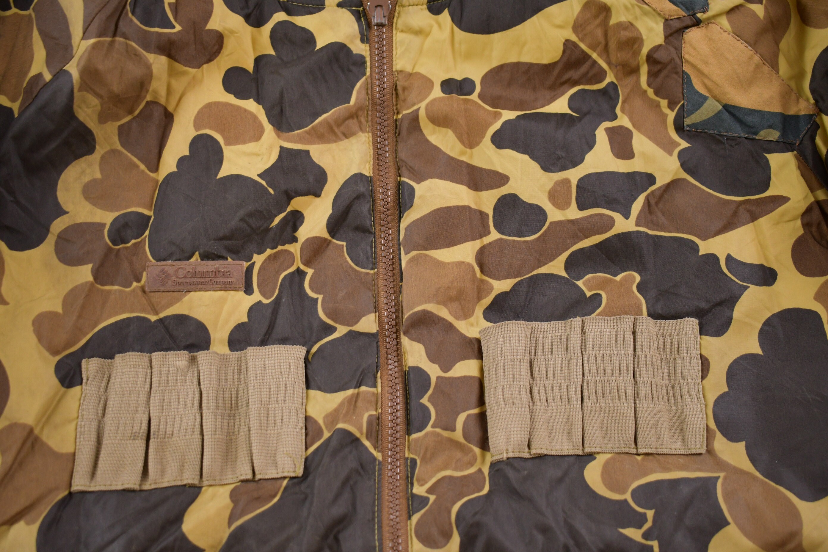 Vintage 1990s Columbia Camo Reversible Puffer Jacket / Goose Down 
