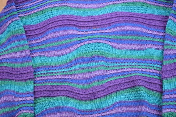 Vintage 1990s James Kenrob Striped 3D Knitted Swe… - image 3
