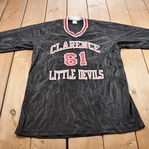Koszulka z nadrukiem Vintage 1980s Champion Clarence Little Devils Jersey T Shirt / Koszulka Vintage T Shirt / Streetwear / Rzadki Vintage / Wyprodukowano w USA