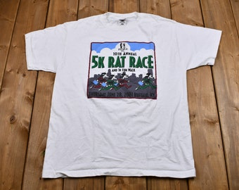 Vintage 2001 Annual 5K Rat Race T-Shirt / Buffalo, New York / Souvenir Tee / Streetwear / Vintage Athleticwear / Sportswear