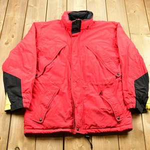 Vintage 1990s Marlboro Country Store Ski Jacket / Color Block Windbreaker / Athletic Zip Up / 80s / 90s / Cigarette Promo