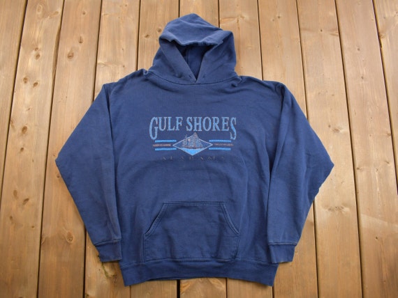 Vintage 1990s Gulf Shores Hoodie Sweatshirt / Ala… - image 1