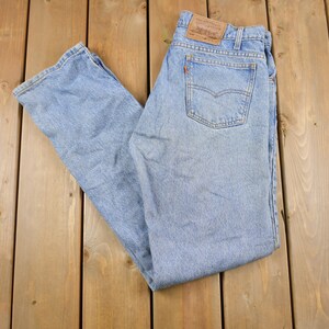 Vintage 1990s Levi&#39;s 505 Orange Tab Blue Denim Jeans Size 32 x 33 / Vintage Denim / Streetwear / Jeans / Made In USA / Vintage Levi&#39;s