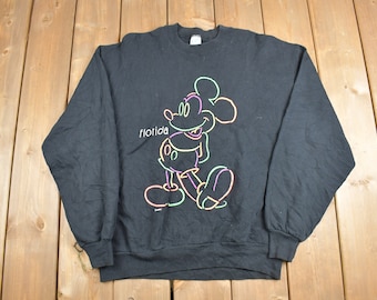 Vintage 1980s Florida Mickey Mouse Crewneck Sweatshirt / Velva Sheen / 80s Crewneck / Made In USA / Essential / Vintage Mickey Mouse