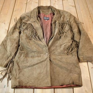 Vintage 1990s Siena Brown Suede Fringe Jacket / Western Jacket / Vintage Fringe Coat / Vintage Leather / Womenswear