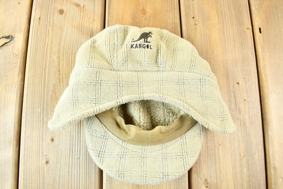 Vintage 1990s Kangol Polartec Fleece Plaid Army Cap Size L-XL