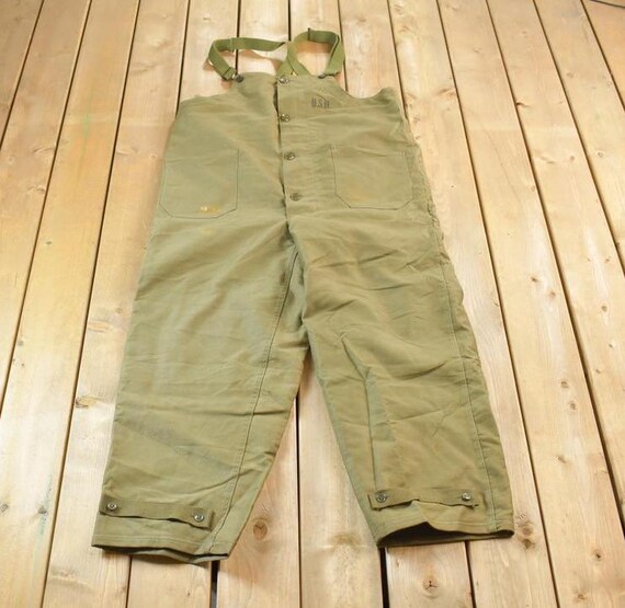 パンツ 40's vintage usnavy deck bib Vintage 1940s Navy Deck Bib Overalls WWII / Size X Large / Navy