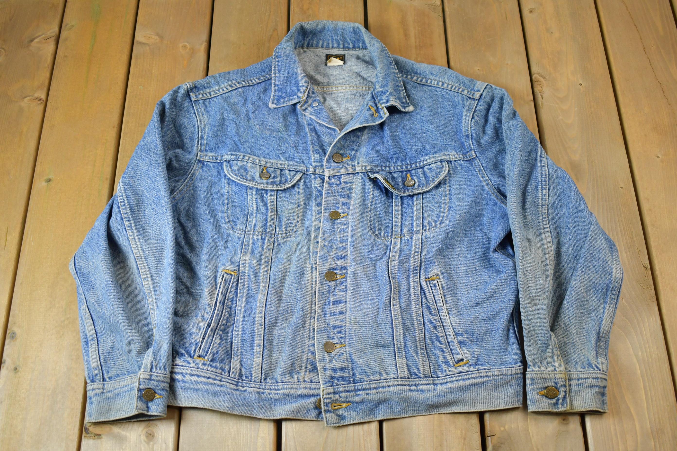 Lee / 80's usa製　denim jacket size L相当 Vintage 1980s Lee Riders Denim Trucker Jacket Made in USA Large - Etsy