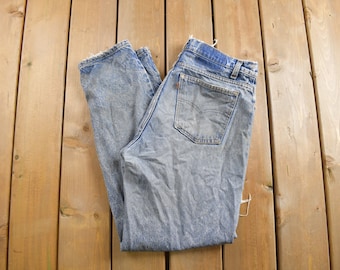 Vintage 1980s Levi's Orange Tab Jeans Size 35 x 31.5 / Blue / Light Wash / Vintage Denim  / Made In USA / 80s Levi's / Distressed