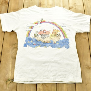Vintage 90&#39;s Noah&#39;s Ark Graphic T-Shirt / Religious Graphic / 80s / 90s / Streetwear / Retro Style / Vintage Bible Tee